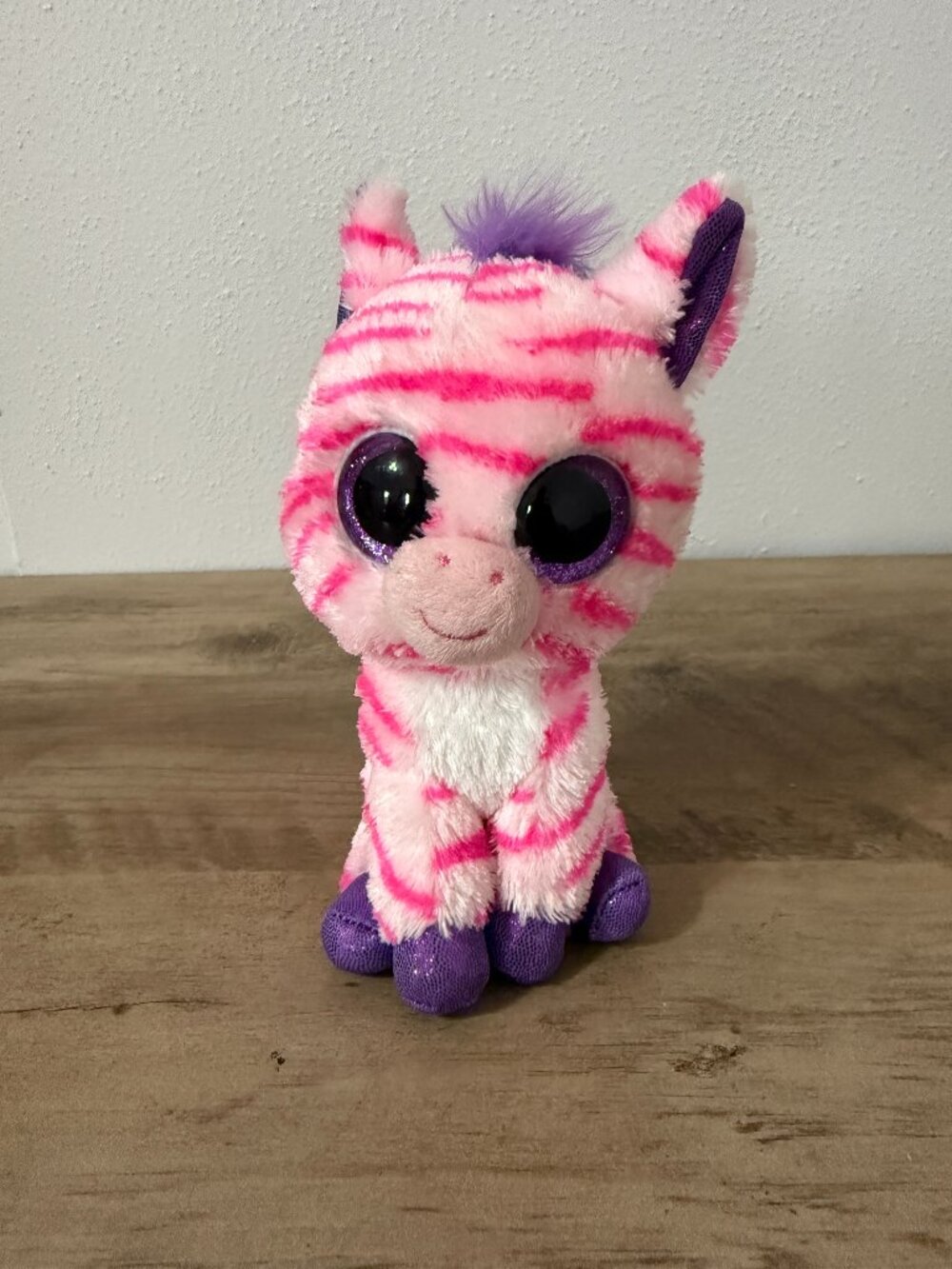 🦓 Ty Beanie Boos Zazzy Pink & Purple Zebra Plush
